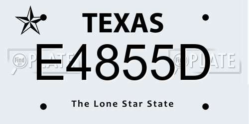 E4855D Texas License Plate