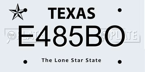 E485BO Texas License Plate