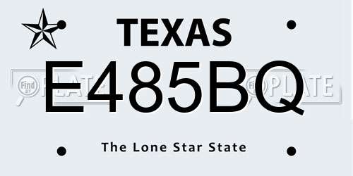 E485BQ Texas License Plate