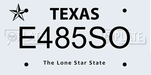 E485SO Texas License Plate