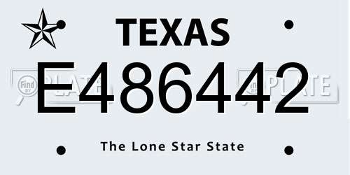 E486442 Texas License Plate