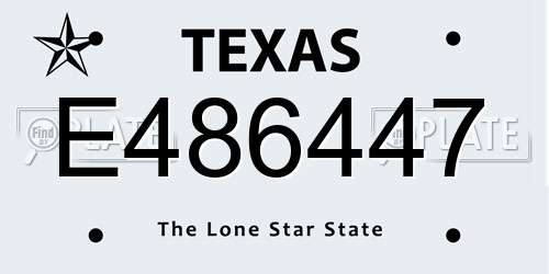 E486447 Texas License Plate