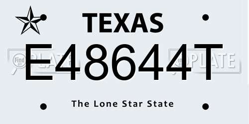 E48644T Texas License Plate