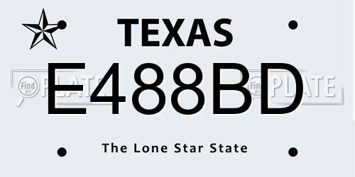 E488BD Texas License Plate