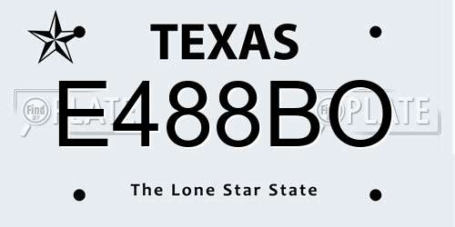 E488BO Texas License Plate