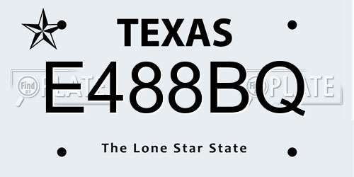 E488BQ Texas License Plate