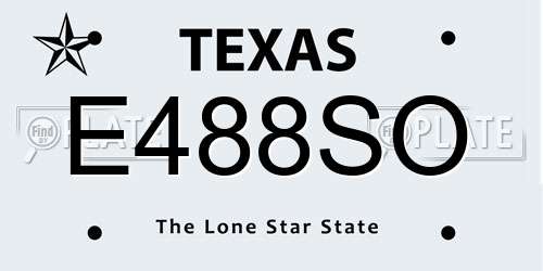 E488SO Texas License Plate