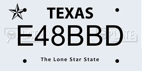 E48BBD Texas License Plate