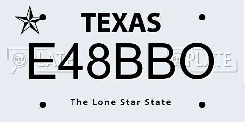 E48BBO Texas License Plate