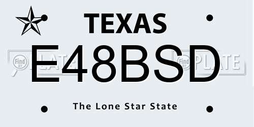 E48BSD Texas License Plate