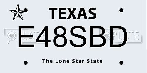 E48SBD Texas License Plate