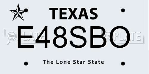 E48SBO Texas License Plate