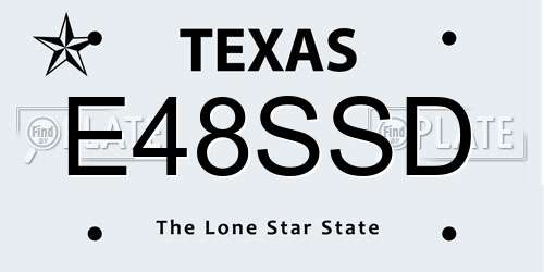 E48SSD Texas License Plate