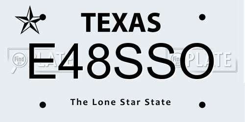 E48SSO Texas License Plate