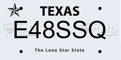 E48SSQ Texas License Plate