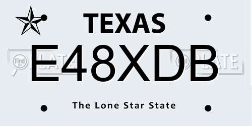 E48XDB Texas License Plate