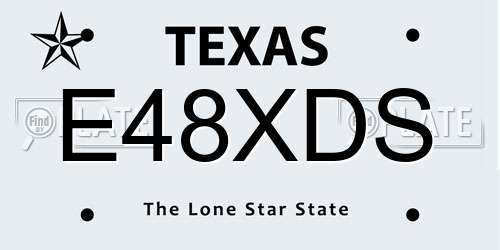 E48XDS Texas License Plate