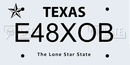 E48XOB Texas License Plate