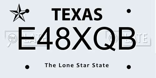 E48XQB Texas License Plate