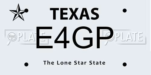 E4GP Texas License Plate