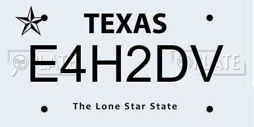 E4H2DV Texas License Plate