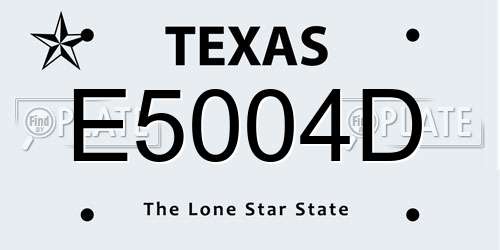 E5004D Texas License Plate