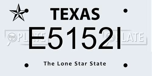 E5152I Texas License Plate