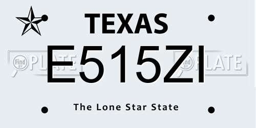 E515ZI Texas License Plate