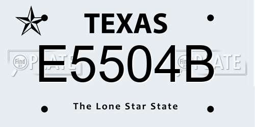 E5504B Texas License Plate