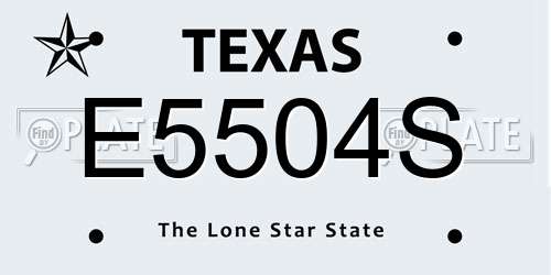 E5504S Texas License Plate