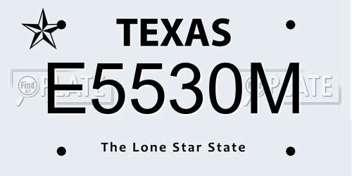 E5530M Texas License Plate