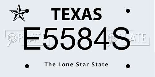 E5584S Texas License Plate