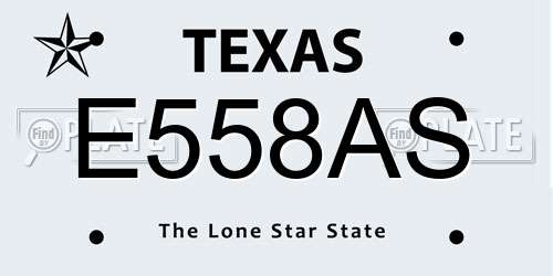 E558AS Texas License Plate