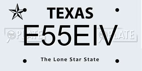 E55EIV Texas License Plate