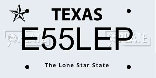 E55LEP Texas License Plate