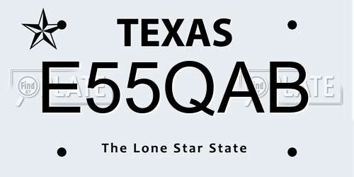 E55QAB Texas License Plate