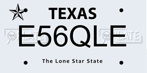 E56QLE Texas License Plate