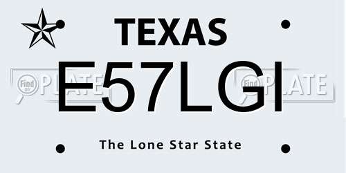 E57LGI Texas License Plate