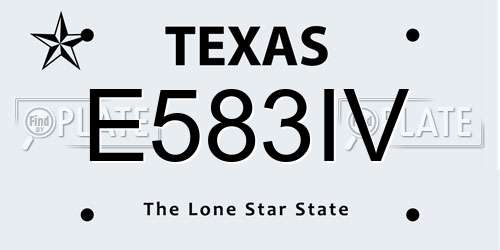 E583IV Texas License Plate