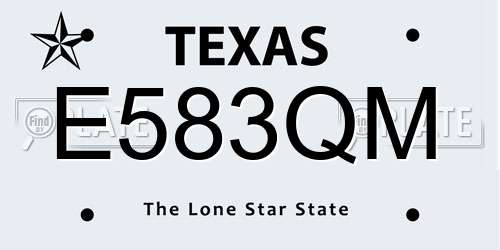 E583QM Texas License Plate