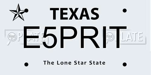 E5PRIT Texas License Plate