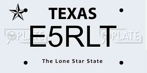 E5RLT Texas License Plate