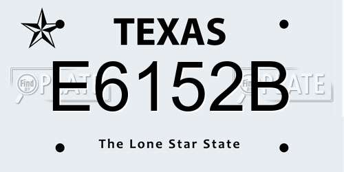 E6152B Texas License Plate