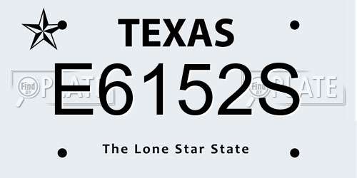 E6152S Texas License Plate