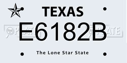 E6182B Texas License Plate