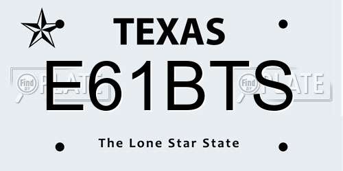 E61BTS Texas License Plate