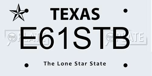 E61STB Texas License Plate