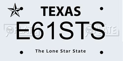 E61STS Texas License Plate
