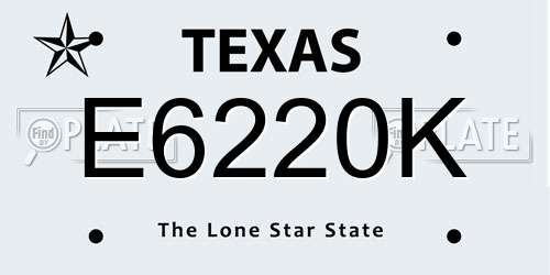 E6220K Texas License Plate
