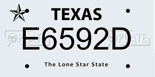 E6592D Texas License Plate
